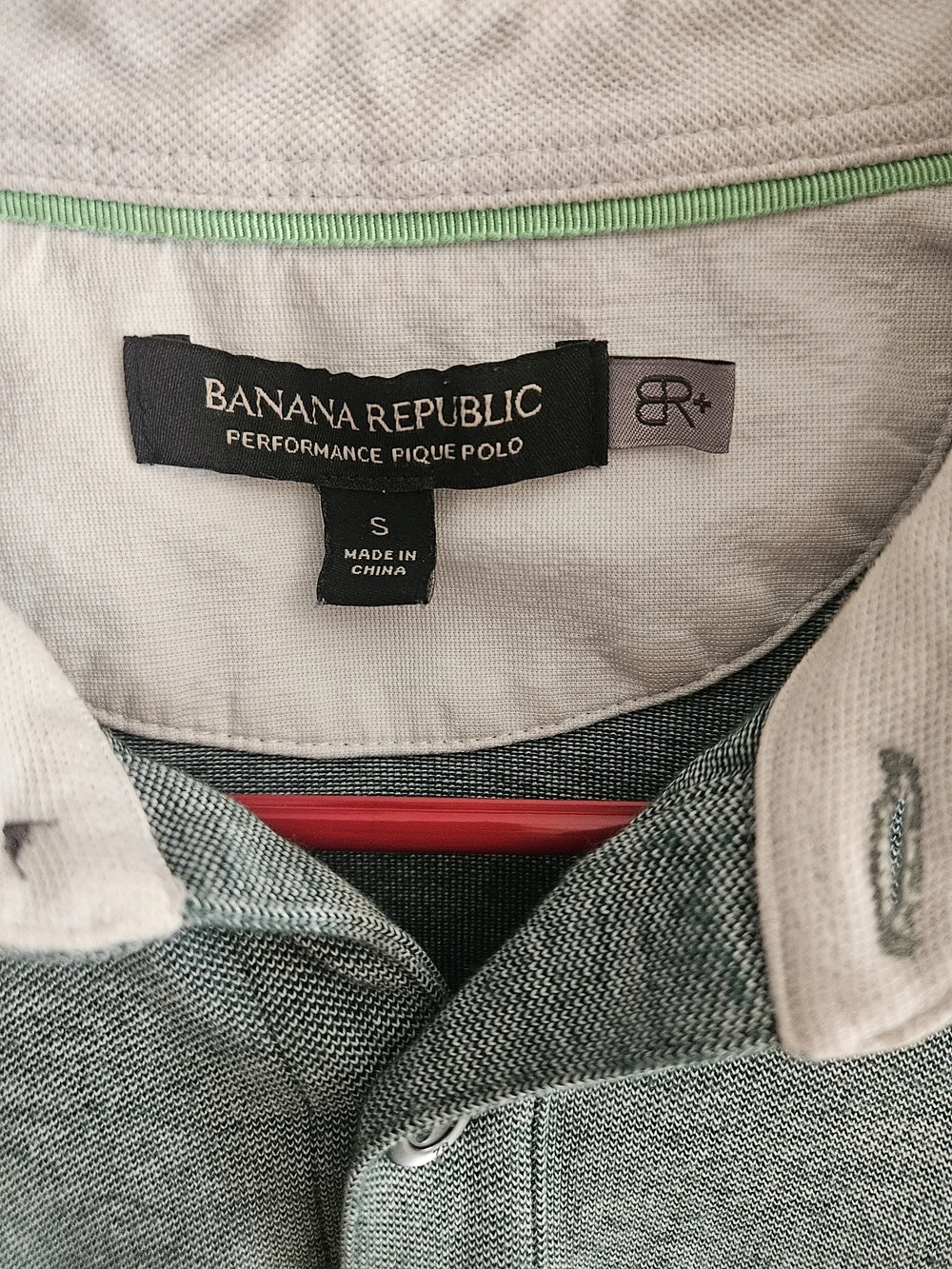 Banana Republic Men's Heather Sage Green Polo with Chest Pocket